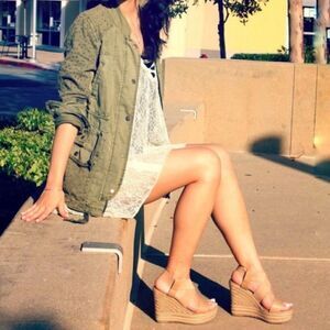 Anthropologie Hei Hei Marais Eyelet Anorak Green Cargo Jacket